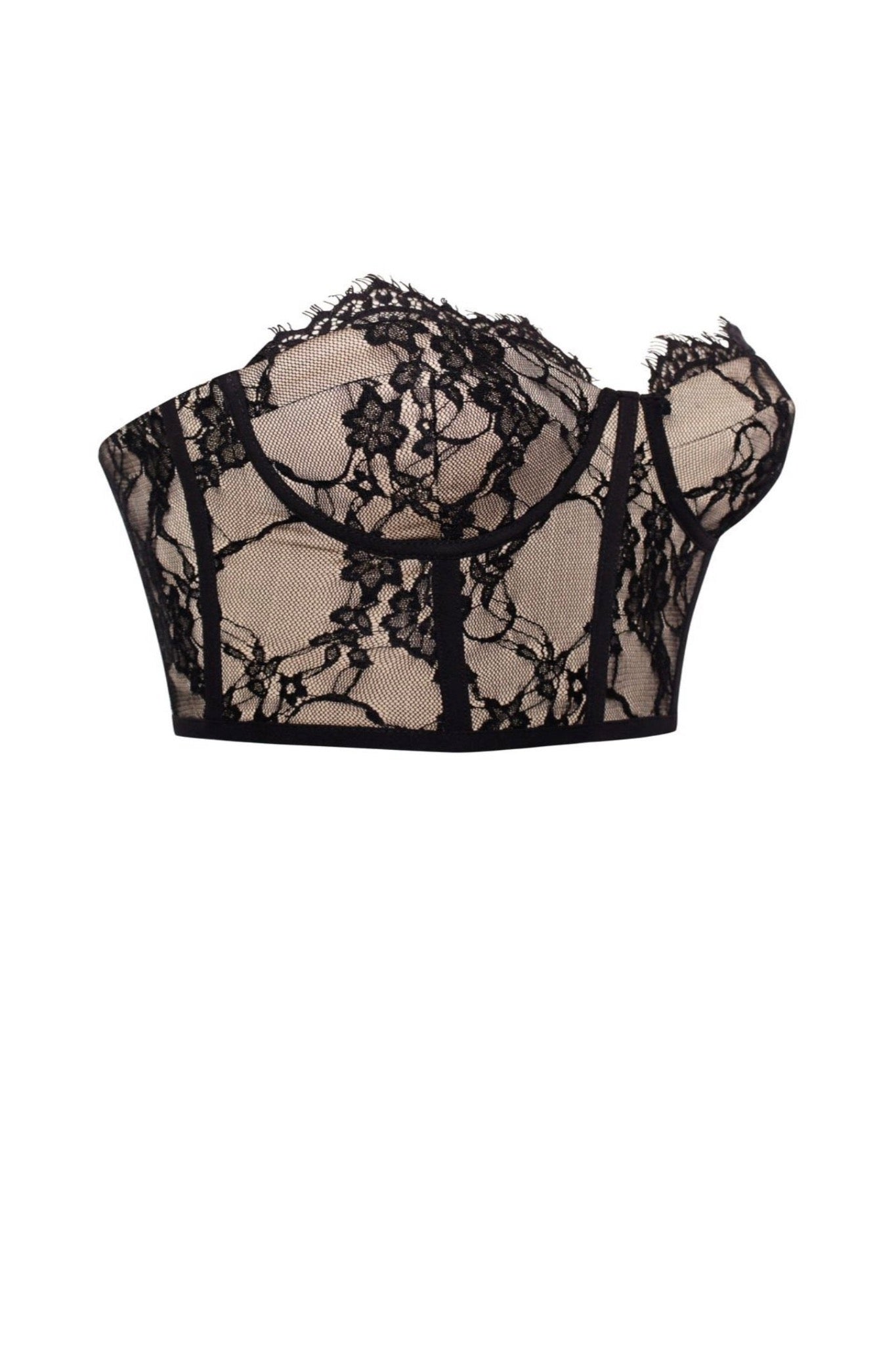Gia Black Lace Corset Cropped Top