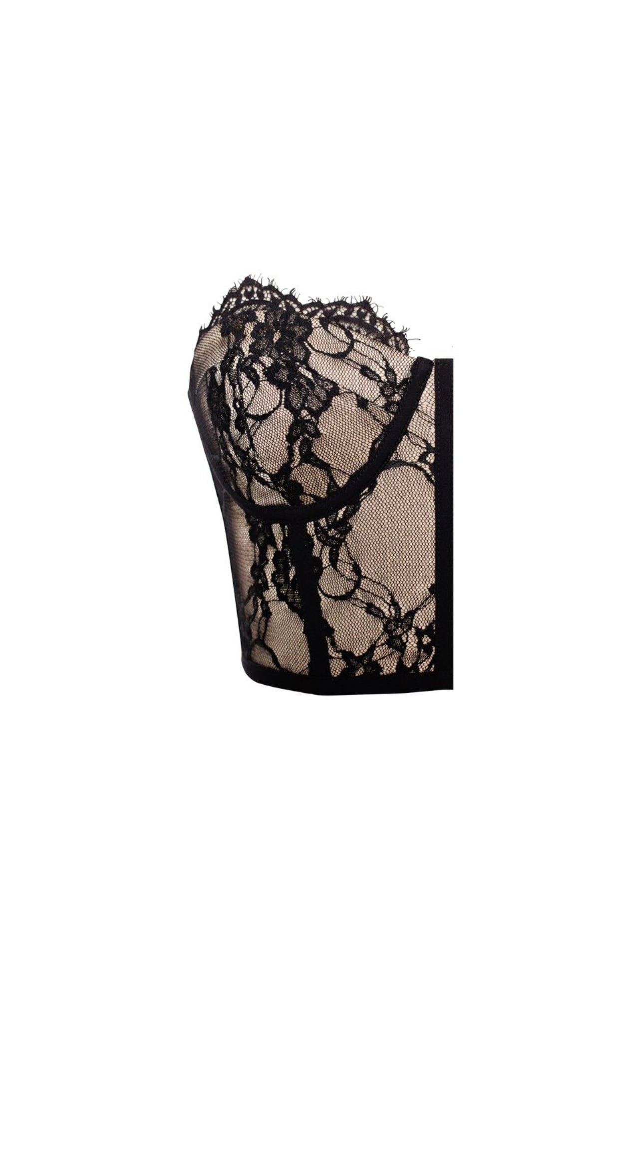 Gia Black Lace Corset Cropped Top