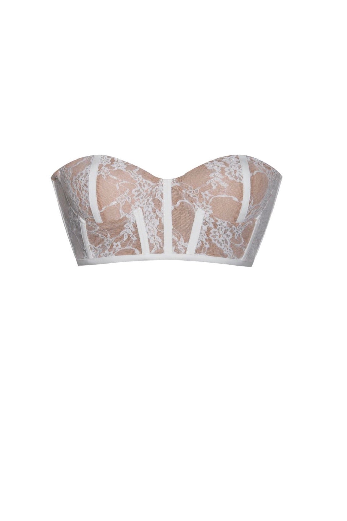 New Romantics Stretch White Lace Cropped Top