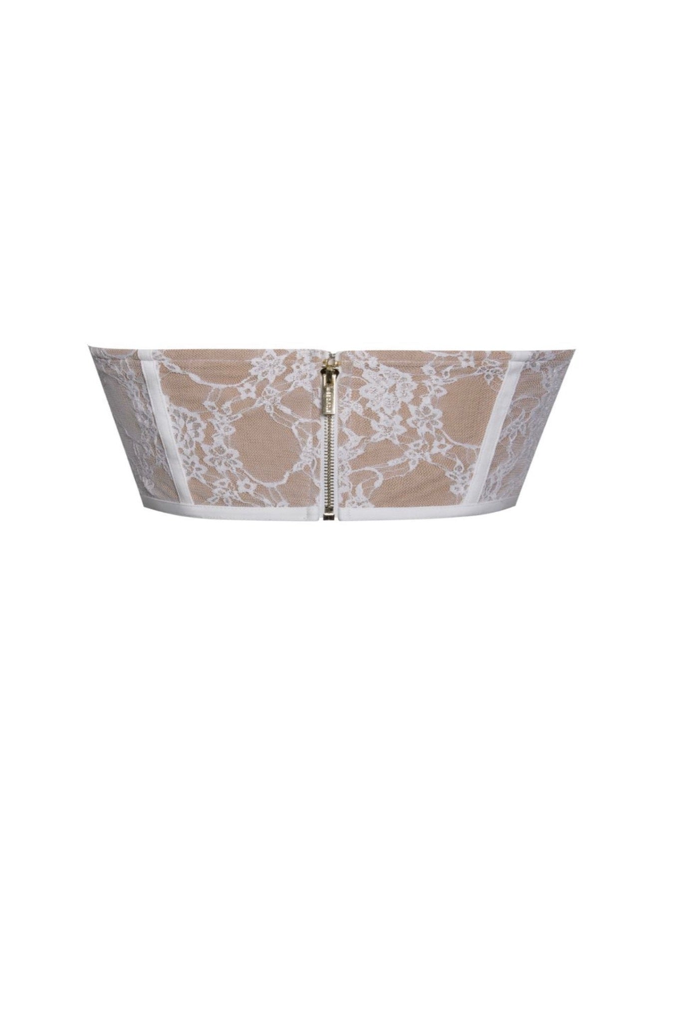 New Romantics Stretch White Lace Cropped Top