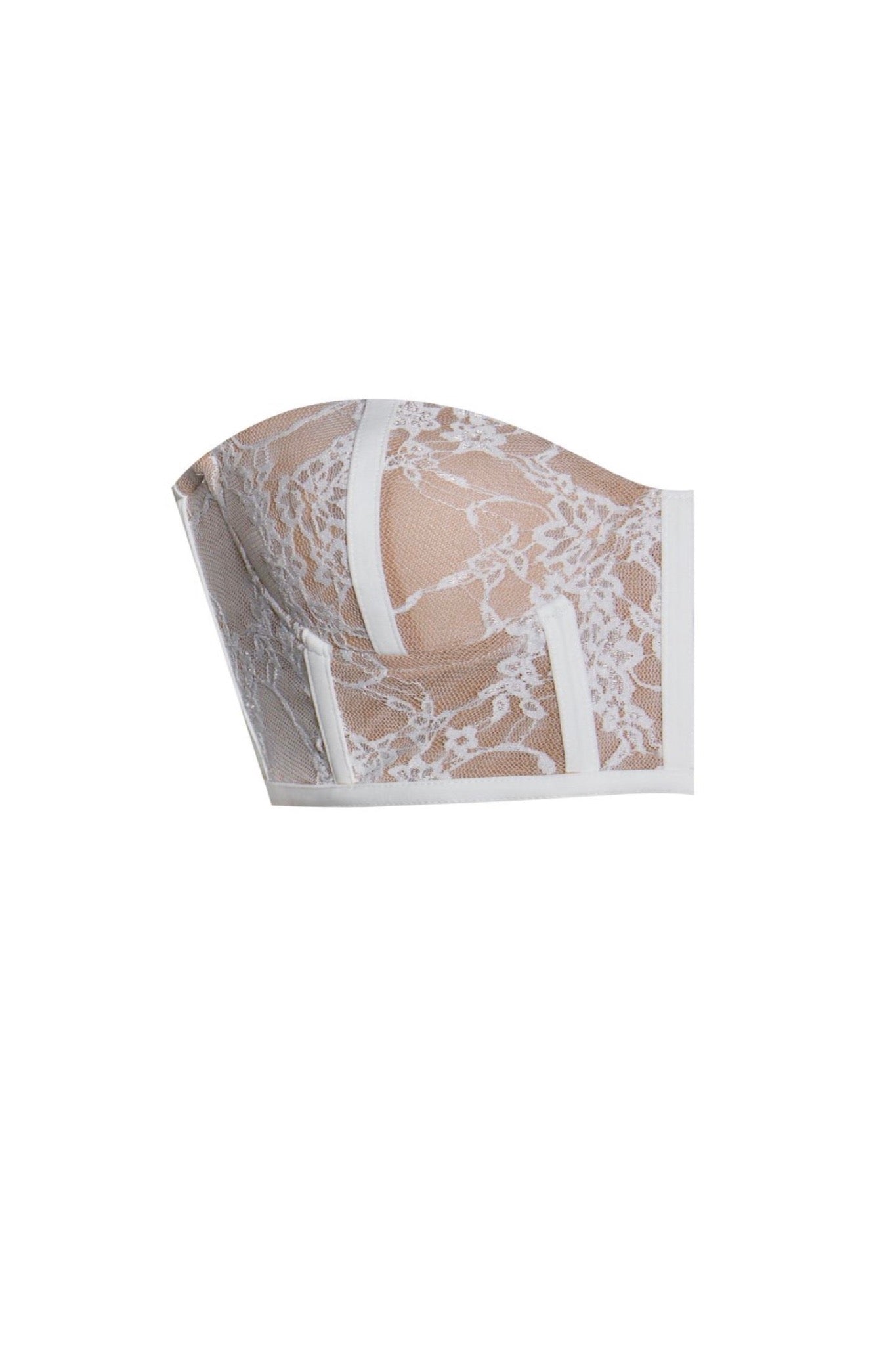New Romantics Stretch White Lace Cropped Top