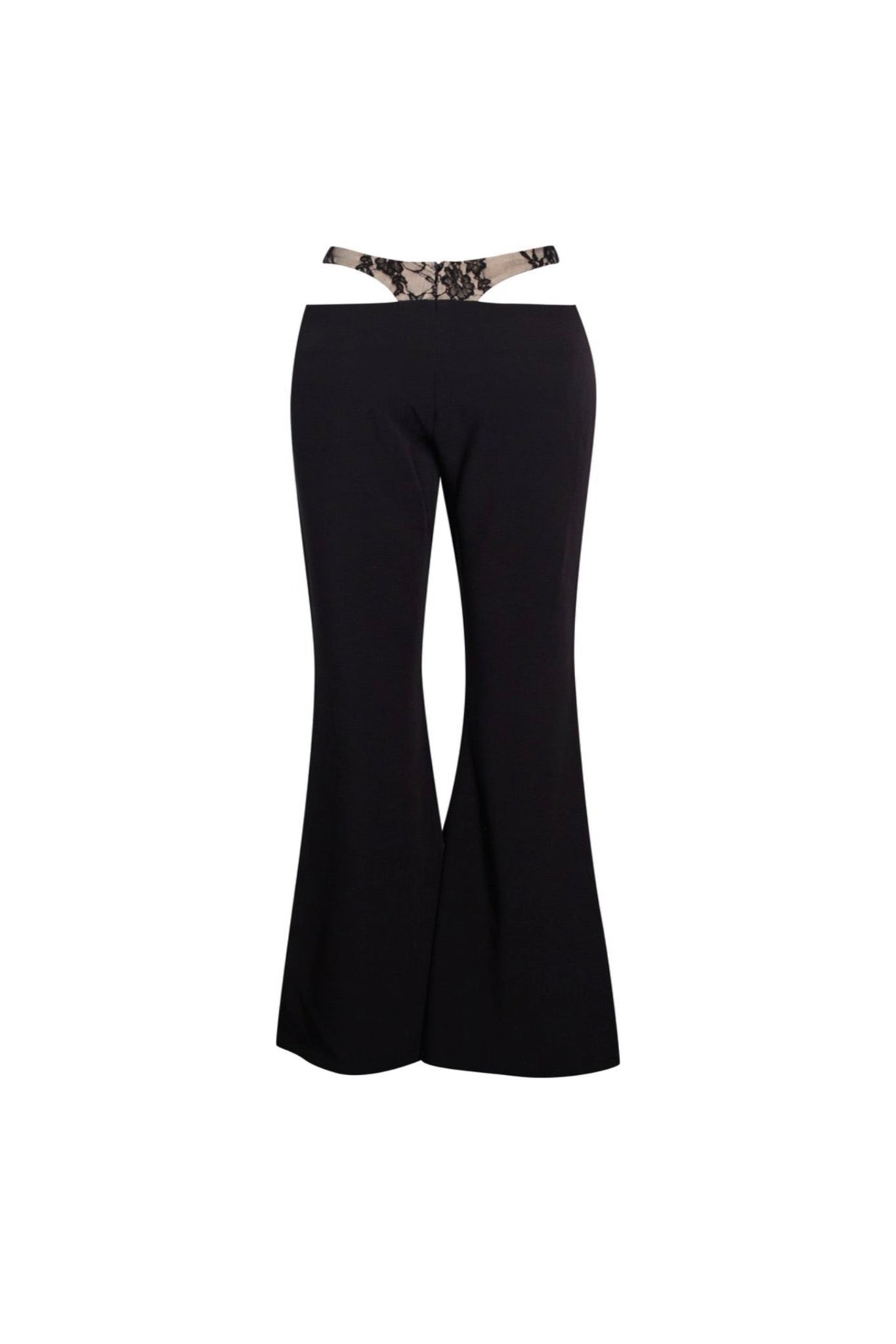 Gabrielle Black Lace Cutout Flare Pants
