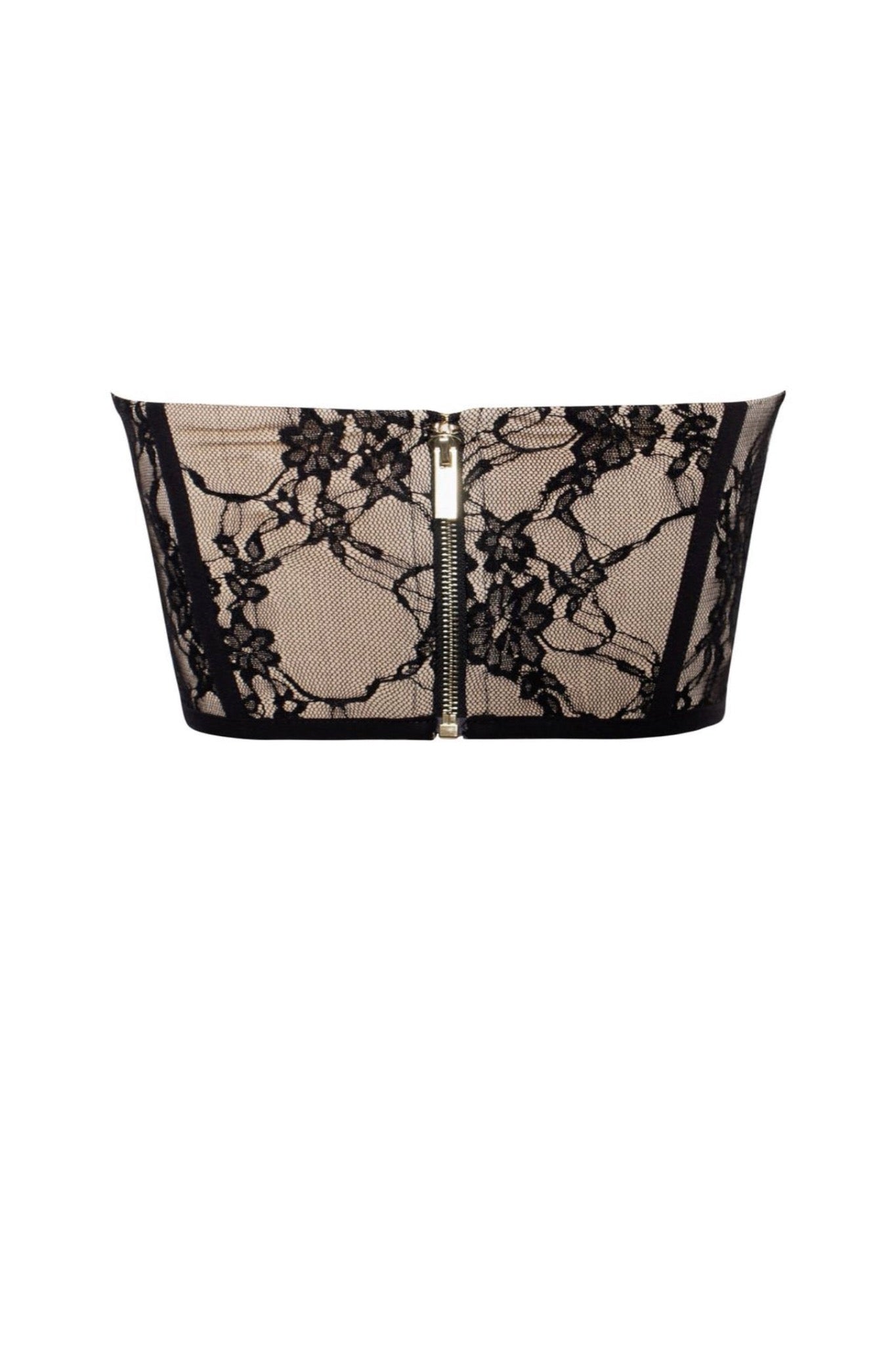 Gia Black Lace Corset Cropped Top