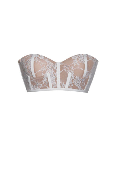 New Romantics Stretch White Lace Cropped Top