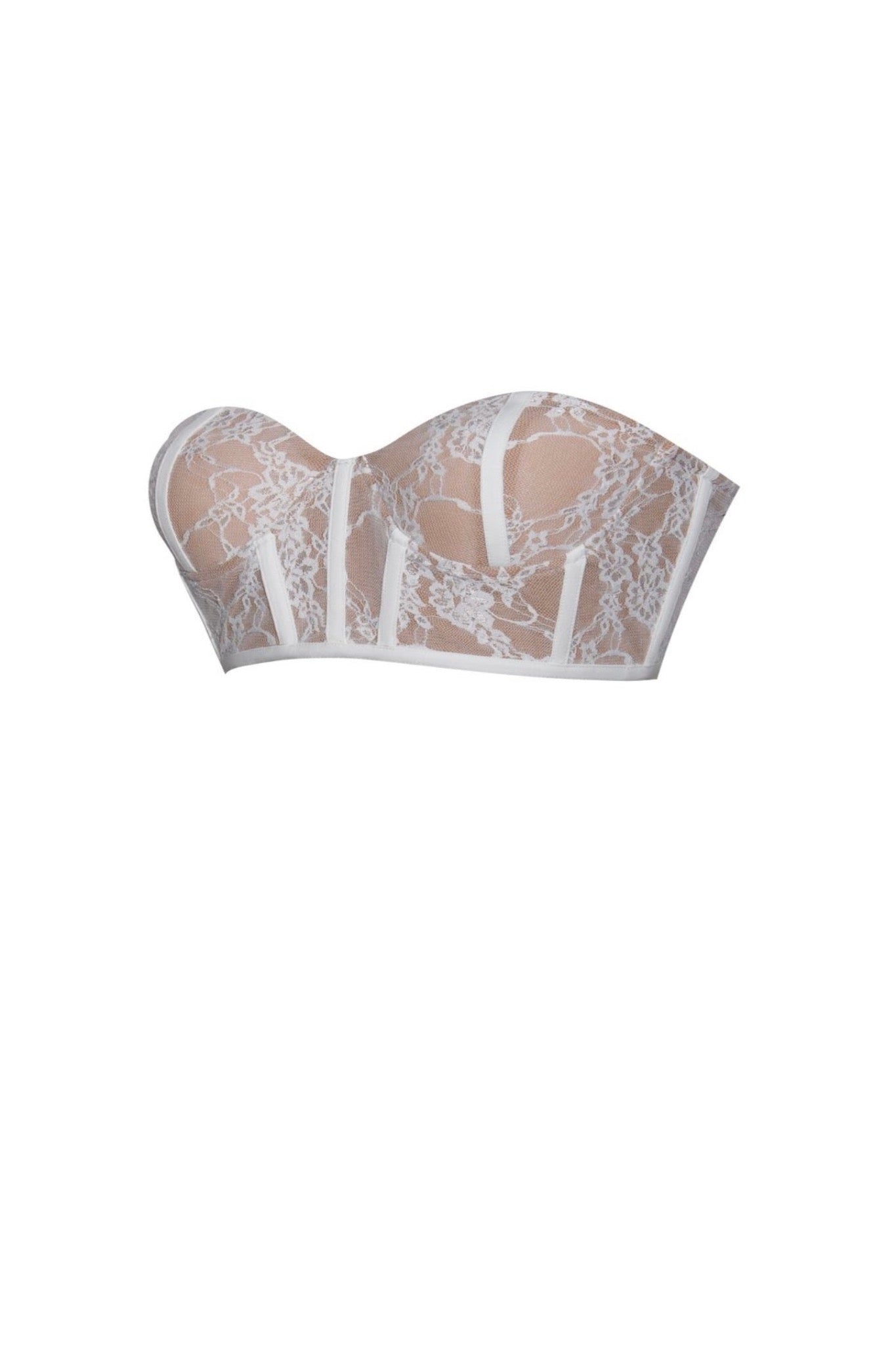 New Romantics Stretch White Lace Cropped Top
