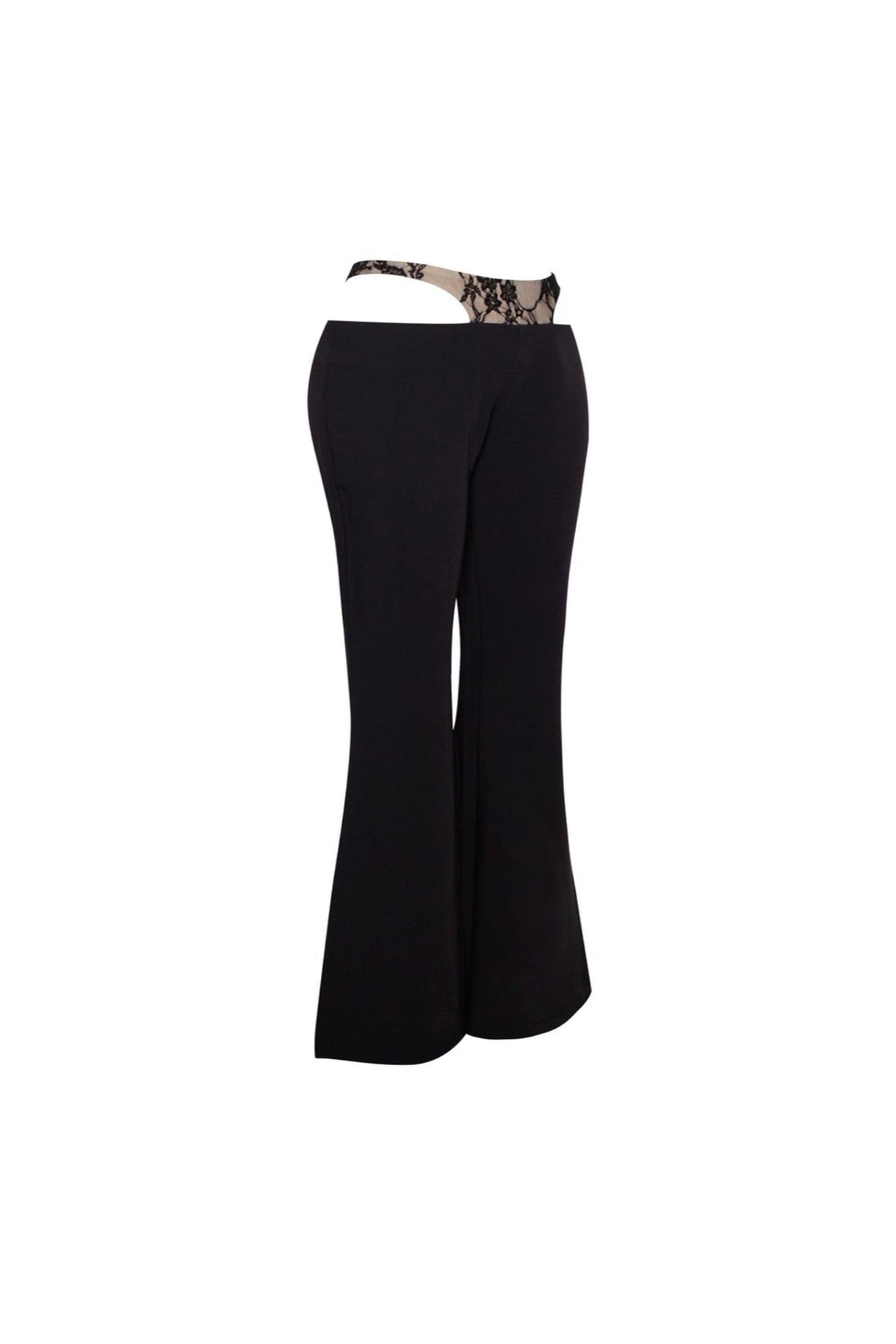 Gabrielle Black Lace Cutout Flare Pants